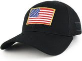 Armycrew USA Gold American Flag Embroidered Patch Low Crown Adjustable Tactical Mesh Cap