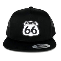 Armycrew Flexfit Route 66 White Black Patch 5 Panel Flatbill Mesh Snapback Cap