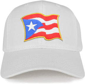 Armycrew Puerto Rico Waving Flag Patch Structured Baseball Cap