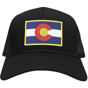 Colorado Embroidered Iron On Patch Snapback Trucker Mesh Cap
