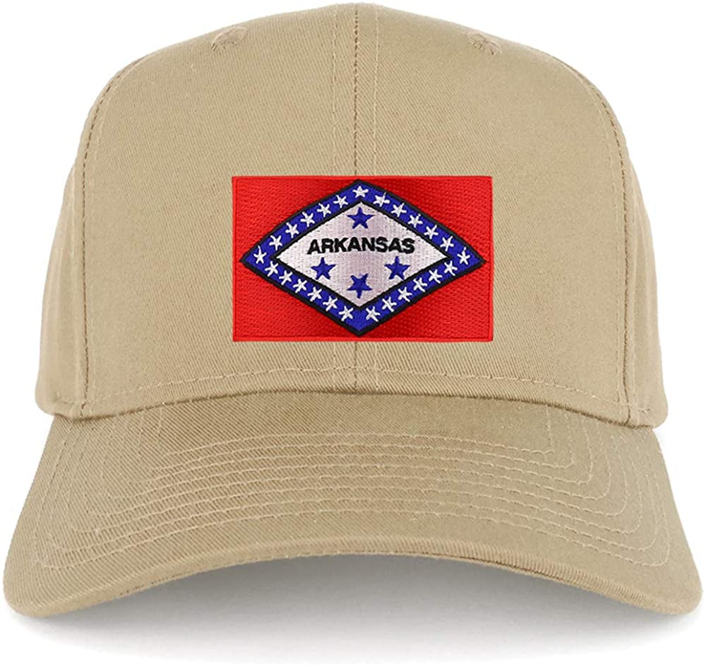 Armycrew XXL Oversize New Arkansas State Flag Patch Adjustable Baseball Cap