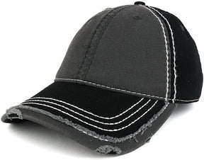 Armycrew Low Profile Washed Cotton Distressed Cap with Heavy Stitching