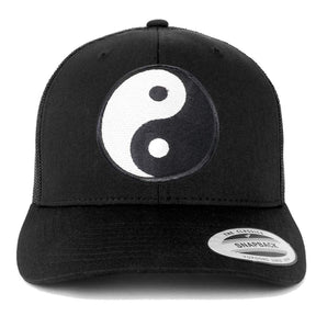 Armycrew White Yin Yang Patch Mesh Trucker Cap