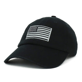 Armycrew Made in USA Grey American Flag Embroidered Soft Crown Cotton Cap