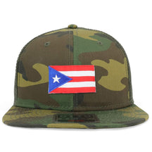 Armycrew Small Puerto Rico Flag Patch Structured Camo Trucker Cap