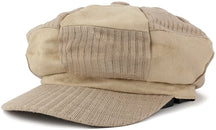 Armycrew Knit Suede Checker Pattern Newsboy Cap