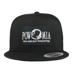 Armycrew 5 Panel POW MIA Not Forgotten Patch Flatbill Mesh Cap