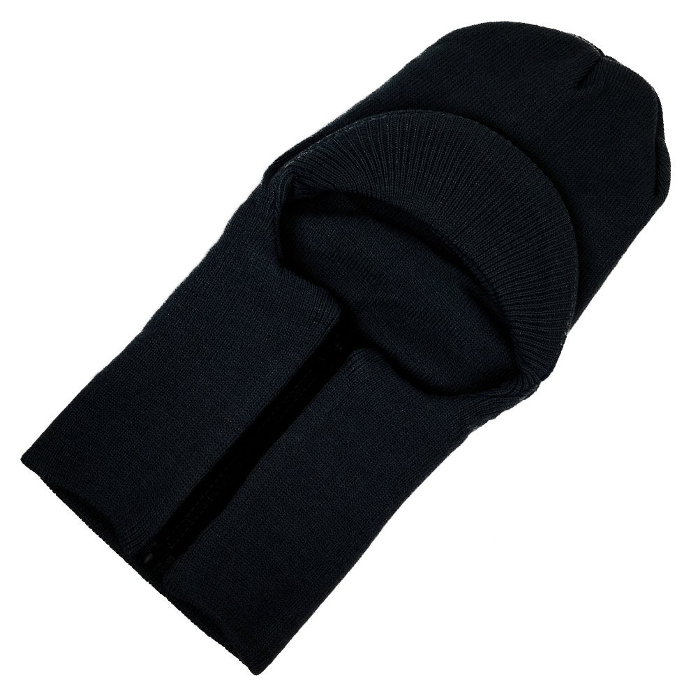 One Hole Zip Up Winter Ski Mask with Front Visor