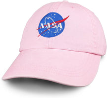 Armycrew NASA Insignia Embroidered 100% Cotton Washed Cap (One Size, White)
