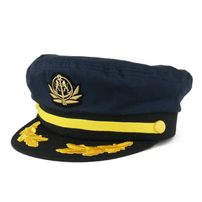 Adjustable Gold Color Embroidery Leafs and Patch Flagship Captain Hat