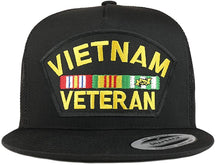 Armycrew Flexfit Oversize XXL Vietnam Veteran Large Patch 5 Panel Flatbill Snapback Mesh Cap