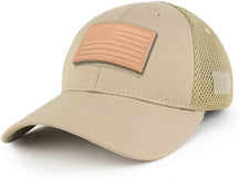 Armycrew US American Flag Coyote 3D Rubber Tactical Patch Low Crown Adjustable Mesh Cap - ACU