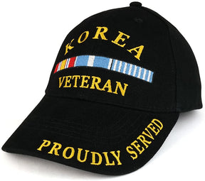 Armycrew Korea War Veteran Ribbon Embroidered Structured Military Baseball Cap