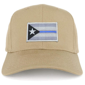Armycrew Puerto Rico Thin Blue Line Flag Patch Structured Baseball Cap