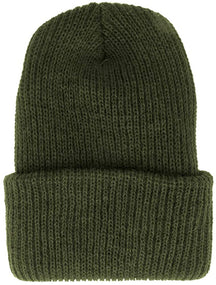Made in USA, Acrylic Winter Watch Cap Long Cuff Folded Beanie