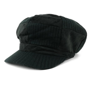 Armycrew Knit Suede Checker Pattern Newsboy Cap