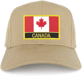 Canada Flag with Text Embroidered Iron on Patch Adjustable Baseball Cap