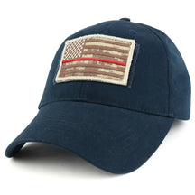 Armycrew USA Desert Digital Thin Red Flag Tactical Patch Cotton Adjustable Baseball Cap
