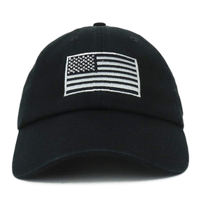 Armycrew Made in USA Grey American Flag Embroidered Soft Crown Cotton Cap
