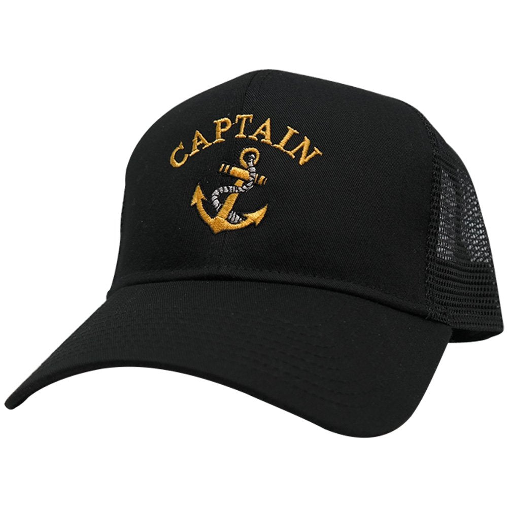 Captain Ships Anchor Embroidered Trucker Mesh Cap