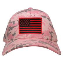 Low Profile US American Flag Patch Camo Cap - PKD - Black Red