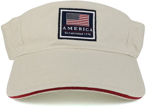 Armycrew America Established 1776 Embroidered Cotton Washed Twill Visor