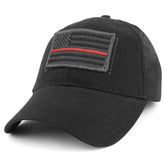 Armycrew USA Grey Thin Blue Flag Tactical Patch Cotton Adjustable Baseball Cap