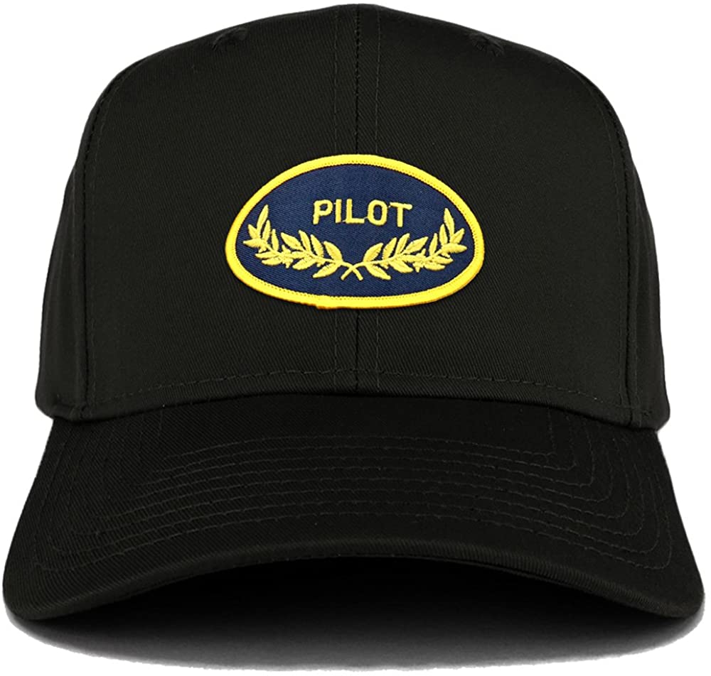 Armycrew Pilot Oak Leaf Oval Embroidered Patch Snapback Baseball Cap