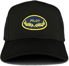 Armycrew Pilot Oak Leaf Oval Embroidered Patch Snapback Baseball Cap