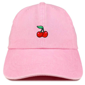 Armycrew Cherry Embroidered Patch Unstructured Cotton Washed Baseball Cap