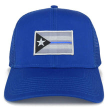 Armycrew Puerto Rico Thin Blue Line Flag Patch Structured Mesh Trucker Cap