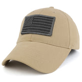 Armycrew USA Grey Flag Tactical Patch Cotton Adjustable Baseball Cap