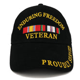 Armycrew Enduring Freedom War Veteran Ribbon Embroidered Structured Baseball Cap
