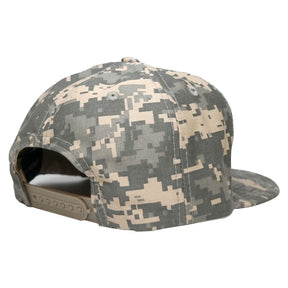 Armycrew Flat Bill Digital Camo American Flag Patch Snapback Cap - ACU - Black Grey