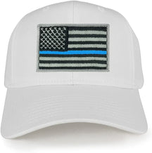 USA American Flag Logo Embroidered Iron On Patch Snap Back Cap - White