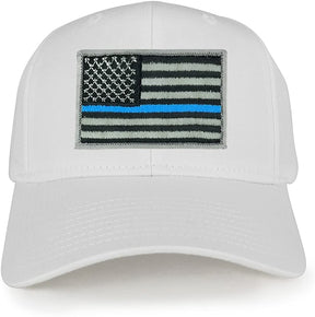 USA American Flag Logo Embroidered Iron On Patch Snap Back Cap - White