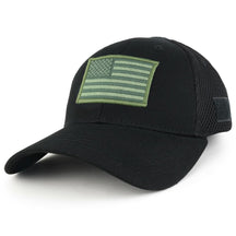 Armycrew US American Flag Olive Embroidered Patch Low Crown Adjustable Tactical Mesh Cap