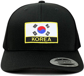 Armycrew Flexfit South Korea Flag Patch Retro Fit Trucker Mesh Cap