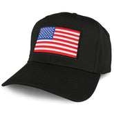 Armycrew XXL Oversize White Black Border USA Flag Patch Solid Baseball Cap