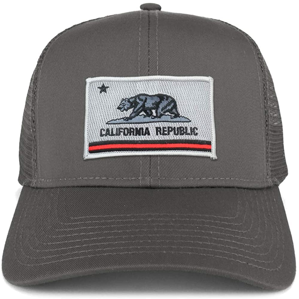 Armycrew California Thin Red Line Flag Patch Structured Mesh Trucker Cap