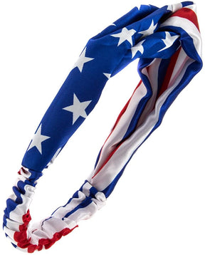 Armycrew Twisted Front USA Stars and Stripes Flag Print Headwrap
