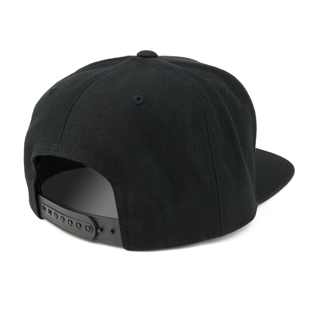 Flexfit Diamond Embroidered Flat Bill Snapback Cap - Black with Metall