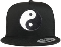 Armycrew 5 Panel White Yin Yang Patch Flatbill Mesh Cap