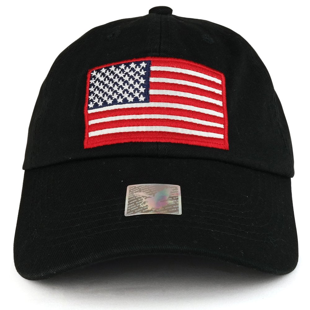 Armycrew Big US Flag Embroidered Unstructured Low Profile Adjustable Baseball Cap