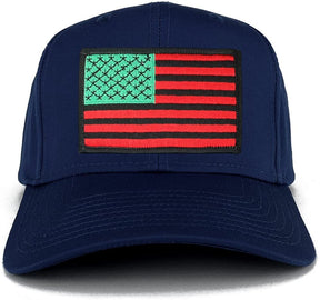 Armycrew XXL Oversize Red Green Black USA American Flag Patch Solid Baseball Cap