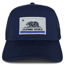 Armycrew California Thin Blue Line Flag Patch Structured Mesh Trucker Cap
