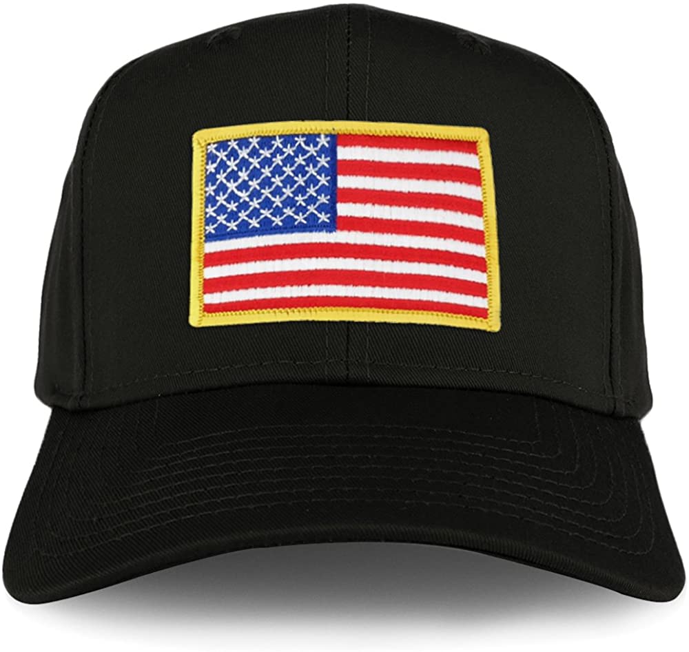 Armycrew XXL Oversize Yellow USA American Flag Patch Solid Baseball Cap