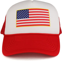 Armycrew American Flag Printed Foam Mesh Back Two Tone Trucker Cap