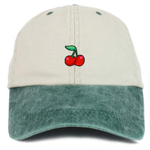Armycrew Cherry Embroidered Patch Unstructured Cotton Washed Baseball Cap