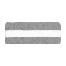 Cotton Terry Cloth Stretchy Stripe Sports Headband - BLUE WHITE